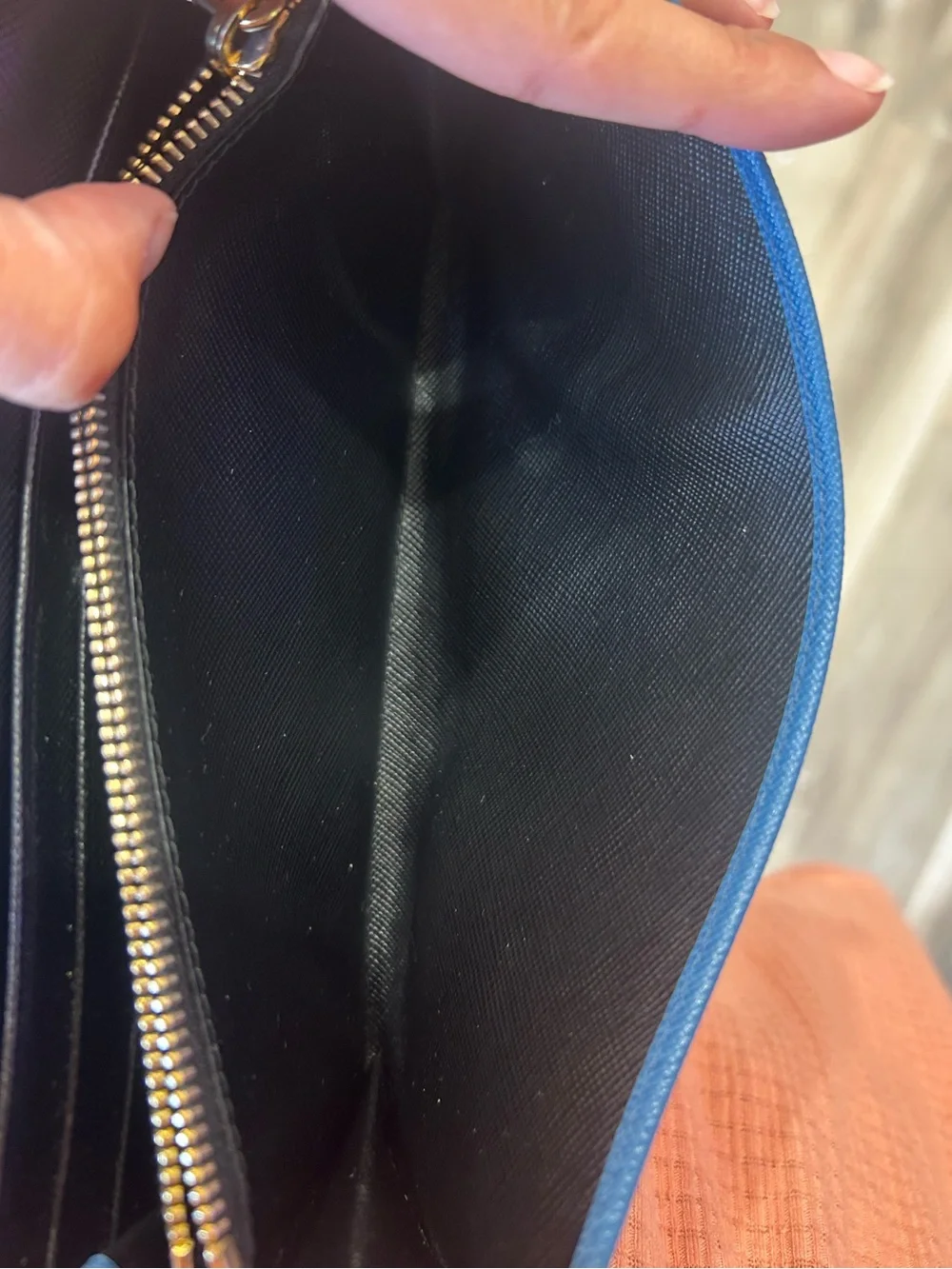 Prada Wallet Saffiano Double in Cobalt